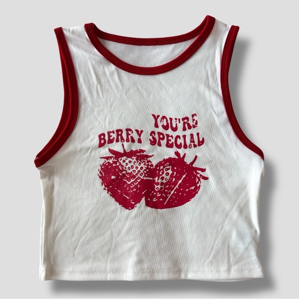 Red and White Graphic Tank Top - Picture 2 of 5